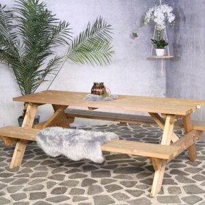 Sens (S&S) Picknickbank Bokito 220 cm., dikte hout 4,2cm FSC mix credit - afbeelding 9