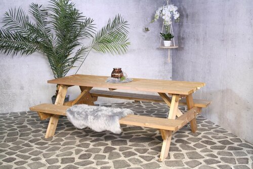 Sens (S&S) Picknickbank Bokito 220 cm., dikte hout 4,2cm FSC mix credit - afbeelding 4
