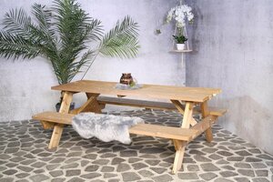 Sens (S&S) Picknickbank Bokito 220 cm., dikte hout 4,2cm FSC mix credit - afbeelding 4