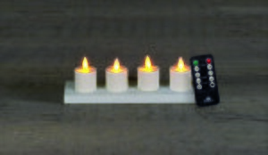 SET 4ST OPLAADBARE BEWEGENDE VLAM THEELICHT WIT DIA 3,8X6CM - afbeelding 1