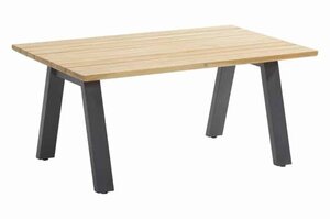 4SO Ambassador hoge salontafel antraciet, teak tafelblad 120 x 7