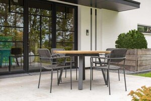 Taste 4SO Ambassador teak tafel 130 Ø cm antraciet onderstel - afbeelding 2