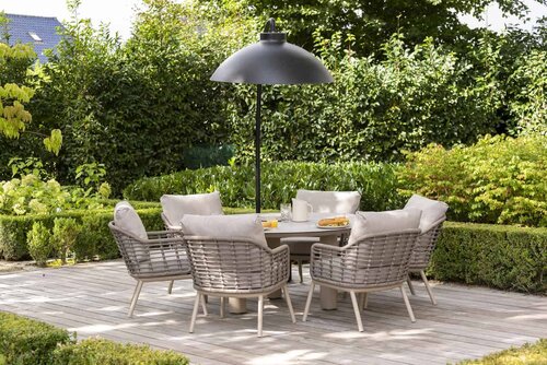 Taste 4SO Donato low dining eettafel 160 cm. Ø latte, met geprint keramiek tafelblad - afbeelding 2