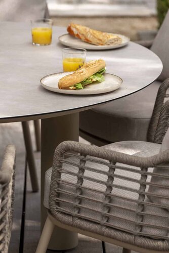 Taste 4SO Donato low dining eettafel 160 cm. Ø latte, met geprint keramiek tafelblad - afbeelding 3