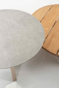 Taste 4SO Emma set van 2 salontafels latte, 65 en 80 cm. Ø  printed keramiek / teak top - afbeelding 6