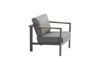 Taste 4SO Ginger 3-zits loungebank + 2 lounge stoelen antraciet, incl. kussens - afbeelding 6