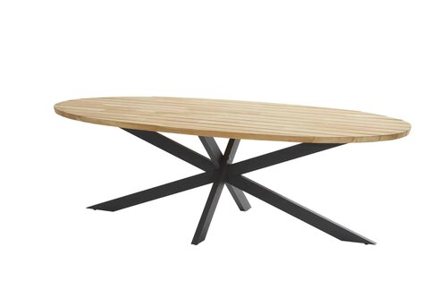 Taste 4SO Prado ellipse teak tafel met onderstel 240 x 115 cm. - afbeelding 1