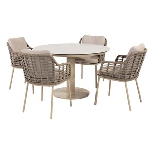 Taste 4SO Puglia dining set – 4 stoelen + Sarah tafel 120 cm Ø - afbeelding 1