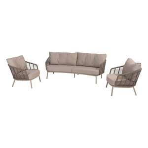 Taste 4SO Puglia loungeset – 3‑zits bank + 2 lounge stoelen + Vic salontafel 73 cm Ø - afbeelding 2