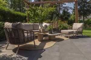 Taste 4SO Puglia loungeset 3-zits loungebank + 2x lounge stoel + Demi set van 2 salontafels latte - afbeelding 3