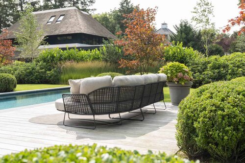 Taste 4SO Rhodos chaise lounge bank + 4 Seasons Outdoor Verdi salontafel teak 73 Ø cm - afbeelding 3