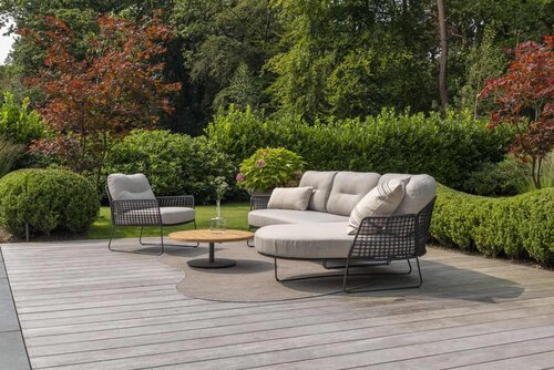 Taste 4SO Rhodos chaise lounge bank + 4 Seasons Outdoor Verdi salontafel teak 73 Ø cm - afbeelding 2