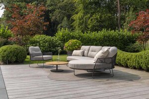 Taste 4SO Rhodos chaise lounge bank + 4 Seasons Outdoor Verdi salontafel teak 73 Ø cm - afbeelding 2