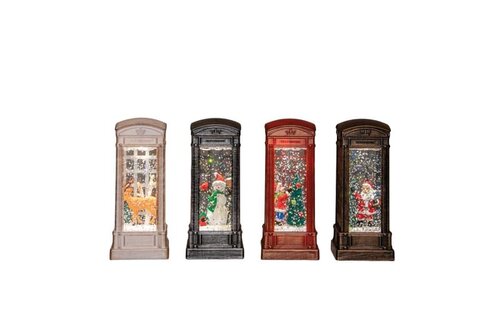 Telefooncel met glitterwater op batterijen 5 × 11 cm 4 assorti in display warm wit