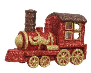 Decoris Trein kunststof - rood/kleur(en) - 4,5 × 12,5 × 7,5 cm - afbeelding 1