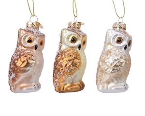 Decoris Uil glas - naturel/kleur(en) - 3 × 4 × 8,8 cm