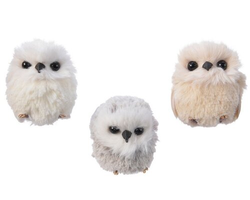 Decoris Uil polyester - assortie - 6 × 6 × 7 cm