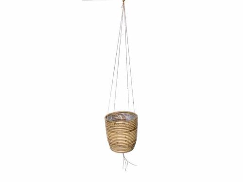 Van der Leeden Hangend pot streep grijs d18h16cm
