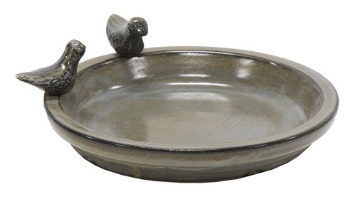 Mega Collections Bird Bath Round Ant. Grey D30H3.5
