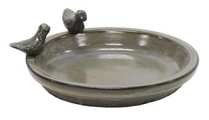 Mega Collections Bird Bath Round Ant. Grey D30H3.5